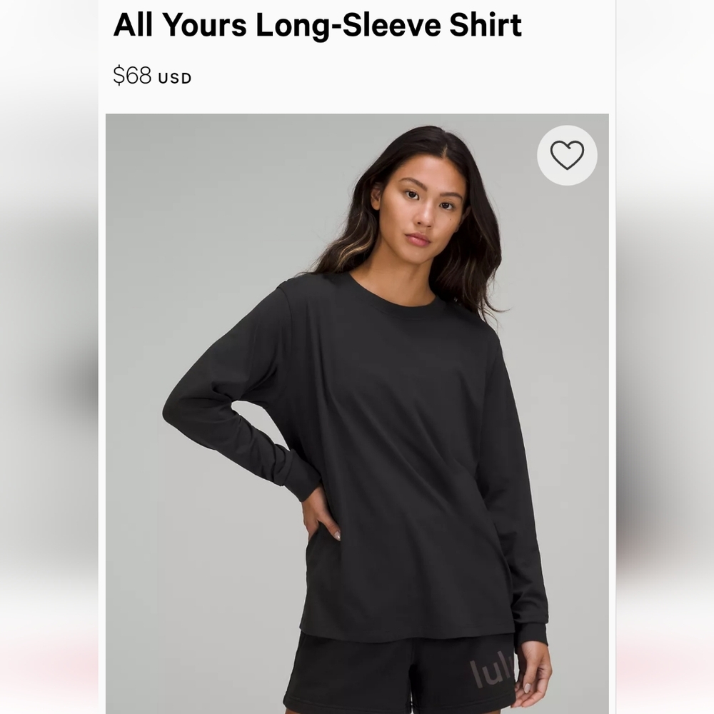 NWOT Lululemon All Yours Long sleeve